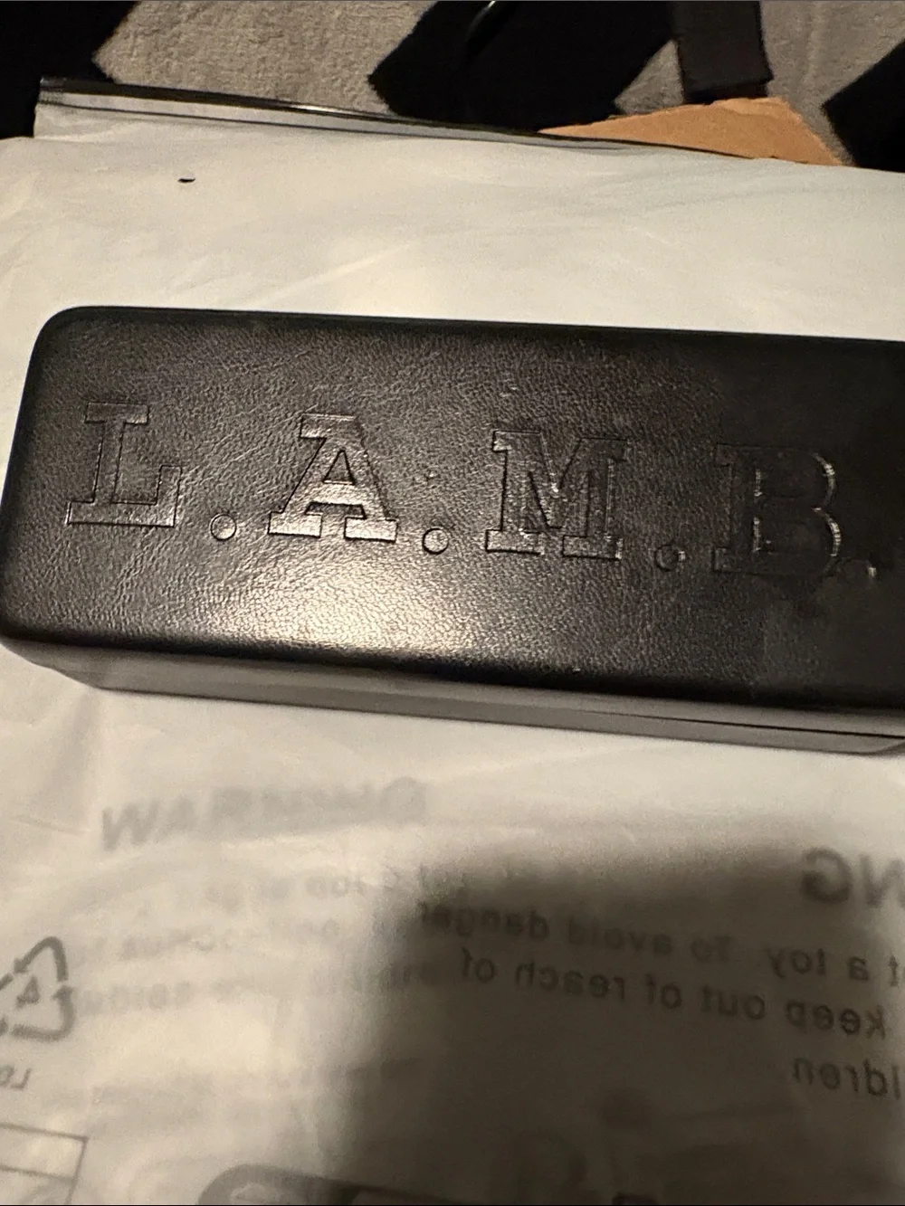 L.A.M.B. Black Embossed Eyeglass Case